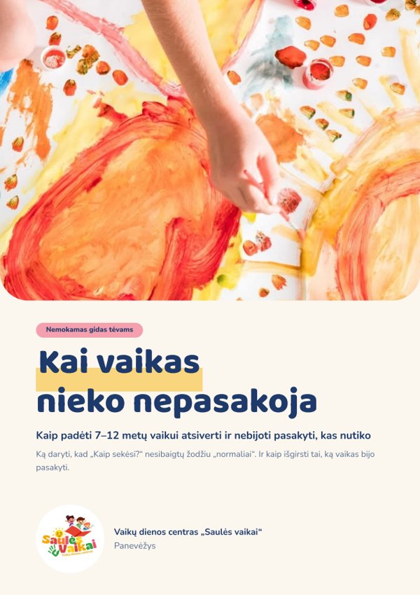 „Kai vaikas nieko nepasakoja“ viršelis