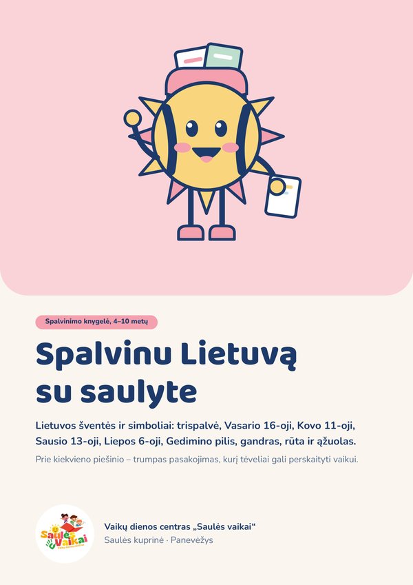 „Spalvinu Lietuvą su saulyte“ viršelis