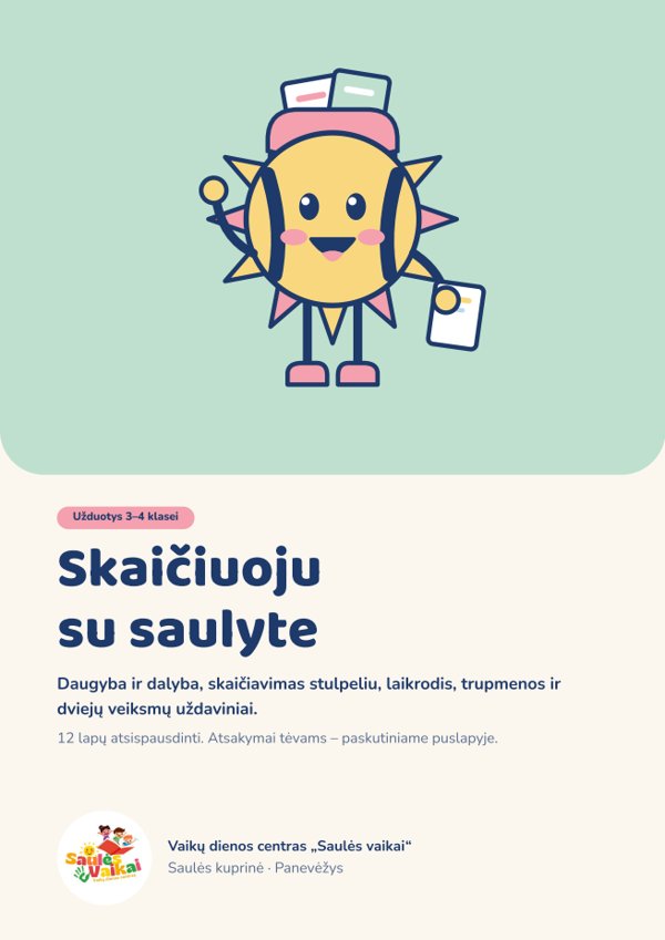 „Skaičiuoju su saulyte“ viršelis